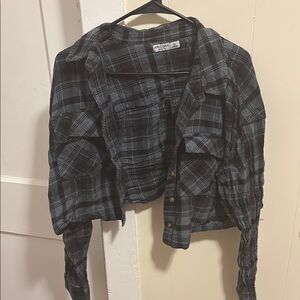 Arizona Jean Company Women's Checkered Jacket - Black and Blue